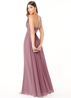 Azazie Aaida Bridesmaid Dresses Vintage Mauve A-Line Corset Chiffon Dress image5