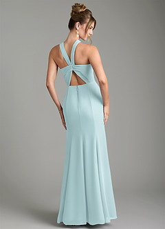 Azazie Rue Bridesmaid Dresses Mist A-Line Halter Chiffon Dress image2