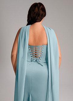 Azazie Sorrel Bridesmaid Dresses Moody Blue Mermaid Strapless Stretch Satin Convertible Dress image11