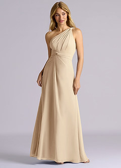 Azazie Isabelle Final Sale Champagne A-Line One Shoulder Chiffon Convertible Dress image1