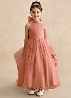 Azazie Bev Flower Girl Dresses MAI TAI A-Line Convertible Tulle Dress image3