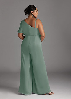 Azazie Hagretta Moeder van de bruid jurken Broekpak Jurk van Stretch Satijn Zilveren Salie image10