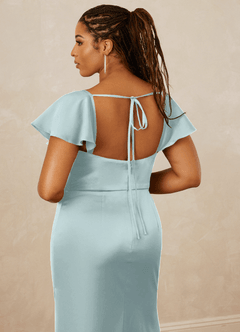 Christian Siriano Bridal for Azazie 1005 Bridesmaid Dresses Mist Sheath Sweetheart Neckline Stretch Satin Dress image16