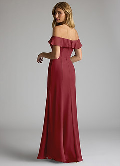 Azazie Sophie Bridesmaid Dresses Pomegranate A-Line Off the Shoulder Chiffon Convertible Dress image5