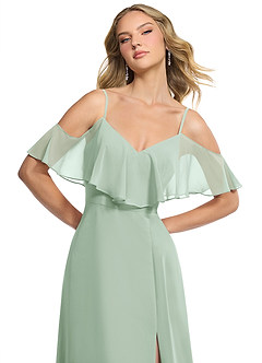 Azazie Jean Bridesmaid Dresses Agave A-Line Chiffon Convertible Dress image6