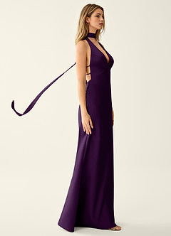 Wrenllien Grape Satin Prom Dress image6