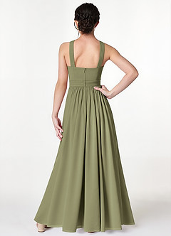 Azazie Jiya Junior Pistachio A-Line Pleated Mesh Dress image2