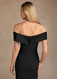 Azazie Laredo Mother of the Bride Dresses Black Mermaid Off the Shoulder Stretch Crepe Dress image8
