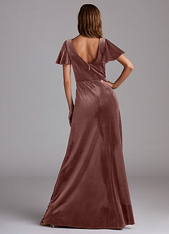 Azazie Soren Bridesmaid Dresses Espresso A-Line Velvet Dress image6
