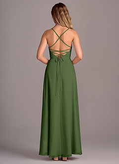 Azazie Mei Bridesmaid Dresses Olive A-Line Chiffon Dress image6