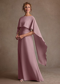 Azazie Marilla Klänningar till brudens mor Klä A-Line i Chiffong Plisserad Dammig Ros image5