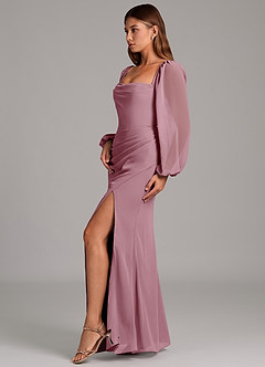 Azazie Brixley Bridesmaid Dresses Vintage Mauve Mermaid Long Sleeve Chiffon Dress image5