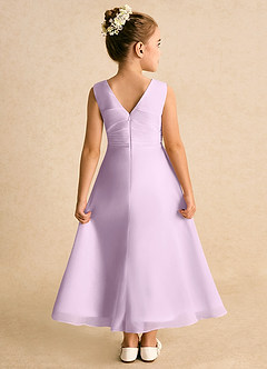 Azazie Edelweiss Blumenmädchenkleider A-Linie Plissee Chiffon Kleid Frostiges Flieder image2