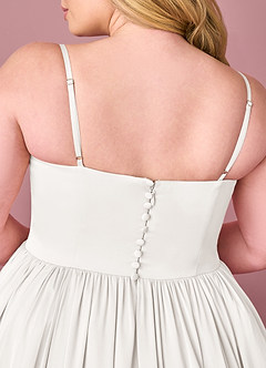 Barbie ♥ Azazie Abiti da Sposa Abito Principessa in Raso Elasticizzato Scollo a Cuore Bianco Diamante image10