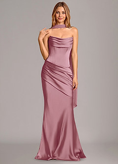Azazie Pelagia Bridesmaid Dresses Vintage Mauve Mermaid Corset Stretch Satin Convertible Dress image3