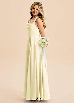 Azazie Kady Junior Lemon Sorbet A-Line Sweetheart Neckline Chiffon Dress image5