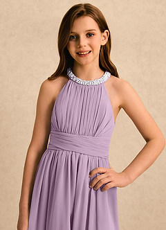 Azazie Aria Girls Formal Flower Girl Klänningar Klänning A-Line i Chiffong Plisserad image4