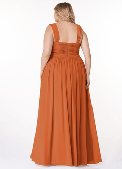 Azazie Zapheira Bridesmaid Dresses Cinnamon A-Line Ruched Chiffon Dress image8