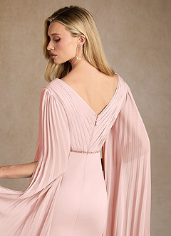 Azazie Ellsworth Klänningar till brudens mor Klänning Kolumn i Stretch crepe Plisserad Rodnande Rosa image6