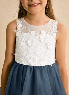 Azazie Lina Flower Girl Dresses Ivory Neptune Ball-Gown Lace Dress image8