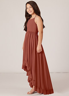 Azazie Sarafina Junior Auburn A-Line Lace Chiffon Dress image4