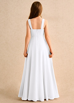 Azazie Makani Junior Formal 플라워 걸 드레스 A라인 스윗하트 네크라인 쉬폰 플로어 길이 드레스 image2