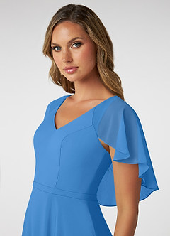 Azazie Jamie Bridesmaid Dresses Blue Jay A-Line Chiffon Dress image6