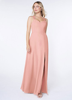 Azazie Jane Final Sale Matcha A-Line V-Neck Pleated Chiffon Dress image3