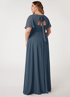 Azazie Kimber Bridesmaid Dresses Neptune A-Line Flounce Sleeve Chiffon Dress image8