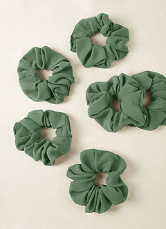 front Bijpassende kleur bruidsmeisjes chiffon oversize scrunchie set