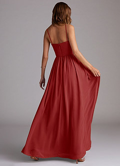 Azazie Calianna Bridesmaid Dresses Rust A-Line Off the Shoulder Chiffon Convertible Dress image6