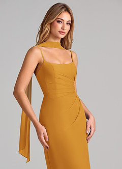 Azazie Calandra Suknie dla druhen Osłona Pofałdowany Szyfon Do ziemi Sukienka image6