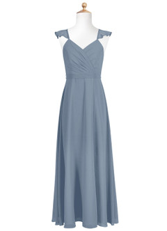 Azazie Emily Junior A-Linie Gestreift Chiffon Kleid Zwielichtviolett image5