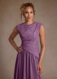 Azazie Kalleen vestidos de madre de la novia Vestido de Glicinia de Gasa de Corte en A con Plisado image6