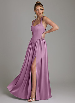 Azazie Francis Bridesmaid Dresses Wisteria A-Line Corset Stretch Satin Dress image5