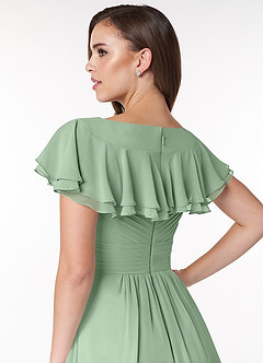 Azazie Hadley Final Sale A-Line Pleated Chiffon Knee-Length Dress image7