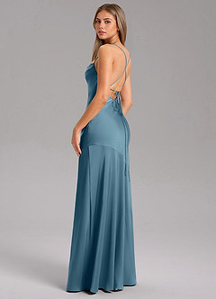 Azazie Grata Robes de demoiselle d'honneur Robe Sirène en Satin extensible Fente Latérale Bermude image7