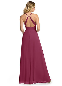 Azazie Davis Bridesmaid Dresses Mulberry A-Line V-Neck Chiffon Dress image5