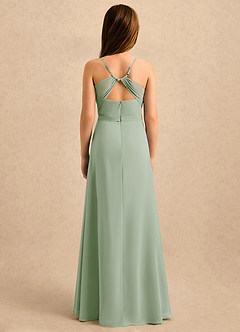 Azazie Jasslyn Girls Formal Blomsterpigekjoler A-Line Plisseret Chiffon Gulv-længde Kjole image2