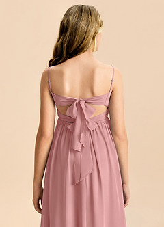 Azazie Zeya Junior Vestido Rosa Polvorienta de Gasa de Corte en A image7
