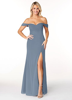 Azazie Joretta Final Sale Twilight A-Line Off the Shoulder Chiffon Convertible Dress image1