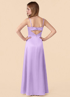 Azazie Renna Junior Meerjungfrau-Linie Plissee Stretch-Satin Kleid Flieder image2