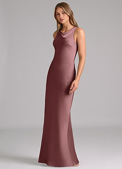Azazie Allettie Bridesmaid Dresses Vintage Mauve Mermaid Stretch Satin Dress image4