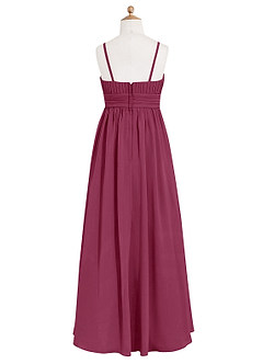 Azazie Astrid Junior Mulberry A-Line Floral Chiffon Dress image8