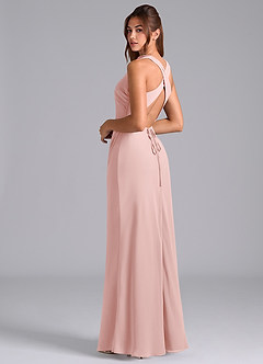 Azazie Evadne Suknie dla druhen Osłona Pofałdowany Szyfon Do ziemi Sukienka image2