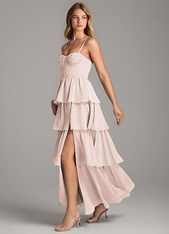 Azazie Alanna Bridesmaid Dresses Rose Petal A-Line Sweetheart Neckline Chiffon Dress image4