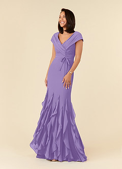 Azazie Bailora Abiti per la Madre della Sposa Abito Sirena in Chiffon Increspato Tahiti image1