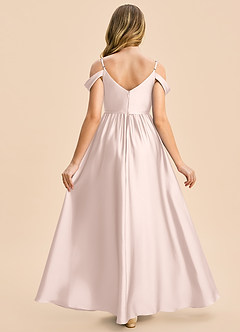 Azazie Rayne Junior A-Linie Herzausschnitt Stretch-Satin Kleid Zartrosa image2