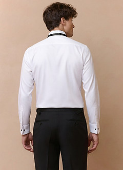 front Sebastian Blanco Camisa de esmoquin Wing Tip 100% algodón