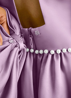 Azazie Daisies Robe Demoiselle D'honneur Fillette Robe Princesse en Mat Satiné Arc Glycine image8